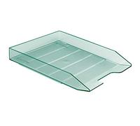 Acrimet Corbeille à Courrier Empilable Organiseur de Bureau pour Papier et Document A4 (Plastic Durable) (Couleur Vert Transparent) (1 unité)