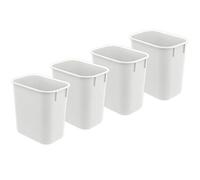 Acrimet Corbeille, Poubelle de bureau, 3,25 gallons / 13 quarts / 12 litres (en plastique) (couleur blanche) (lot de 4)