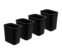 Acrimet Corbeille, Poubelle de bureau, 3,25 gallons / 13 quarts / 12 litres (en plastique) (couleur noire) (lot de 4)