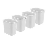 Acrimet Corbeille, Poubelle de bureau, 6,75 gallons / 27 quarts / 24 litres (en plastique) (couleur blanche) (lot de 4)
