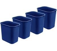 Acrimet Corbeille, Poubelle de bureau, 6,75 gallons / 27 quarts / 24 litres (en plastique) (couleur bleue) (lot de 4)