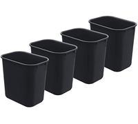 Acrimet Corbeille, Poubelle de bureau, 6,75 gallons / 27 quarts / 24 litres (en plastique) (couleur noire) (lot de 4)