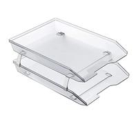 Acrimet Facility Bac à Courrier à 2 Niveaux/Charge Frontal A4, Organiseur de Bureau, en Plastique (Couleur Transparent Cristal)
