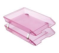 Acrimet Facility Bac à Courrier à 2 Niveaux/Charge Frontal A4, Organiseur de Bureau, en Plastique (Couleur Rose Clair)