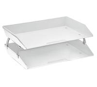 Acrimet Facility Bac à Courrier à 2 Niveaux/Charge Latérale A4, Organiseur de Bureau, en Plastique (Couleur Blanc)