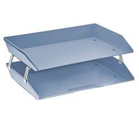 Acrimet Facility Bac à Courrier à 2 Niveaux/Charge Latérale A4, Organiseur de Bureau, en Plastique (Couleur Bleu)
