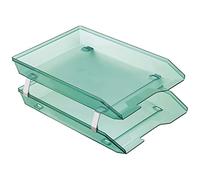 Acrimet Facility Bac à courrier à 2 Niveaux, Chargement Frontal, Format Lettre/A4, Organiseur de fichiers de Bureau, Plastique (Couleur Vert Clair)