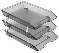 Acrimet Facility Bac à Courrier à 3 Niveaux/Charge Frontal A4, Organiseur de Bureau, en Plastique (Couleur Fumee)