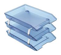 Acrimet Facility Bac à Courrier à 3 Niveaux/Charge Frontal A4, Organiseur de Bureau, en Plastique (Couleur Bleu Clair)