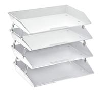 Acrimet Facility Bac à Courrier à 4 Niveaux/Charge Latérale A4, Organiseur de Bureau, en Plastique (Couleur Blanc)