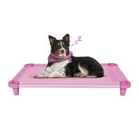 Acrimet Lit surélevé rafraîchissant pour chien, lit en maille lavable et respirante, cadre en acier inoxydable, utilisation à l'intérieur et à l'extérieur, convient aux chiens jusqu'à 50 kg (taille