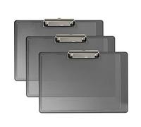 Acrimet Lot de 3 porte-bloc format A4 (24,6 x 34,3 cm) avec clip discret (plastique) (couleur fumée)