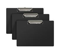 Acrimet Lot de 3 porte-bloc format A4 (24,6 x 34,3 cm) avec clip discret (plastique) (noir)