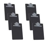 Acrimet Lot de 6 porte-blocs format A5 (23,5 cm x 16 cm) avec clip en métal (plastique) Noir