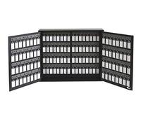 Acrimet Organisateur Armoire à Clés Mural en MDF pour 128 Clés avec Serrure (128 Porte-clés Gris fumée et 128 étiquettes) (Armoire Noir)