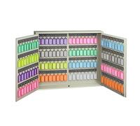 Acrimet Organisateur Armoire à Clés Mural en MDF pour 128 Clés avec Serrure (128 Porte-clés Multicolores et 128 étiquettes) (Armoire Beige)