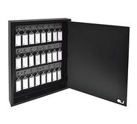 Acrimet Organisateur Armoire à Clés Mural en MDF pour 24 Clés avec Serrure (24 Porte-clés Gris fumée et 24 étiquettes) (Armoire Noir)
