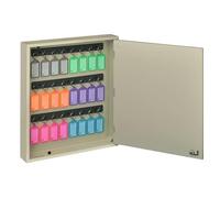 Acrimet Organisateur Armoire à Clés Mural en MDF pour 24 Clés avec Serrure (24 Porte-clés Multicolores et 24 étiquettes) (Armoire Beige)