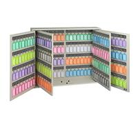 Acrimet Organisateur Armoire à Clés Mural en MDF pour 256 Clés avec Serrure (256 Porte-clés Multicolores et 256 étiquettes) (Armoire Beige)