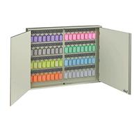 Acrimet Organisateur Armoire à Clés Mural en MDF pour 64 Clés avec Serrure (64 Porte-clés Multicolores et 64 étiquettes) (Armoire Beige)
