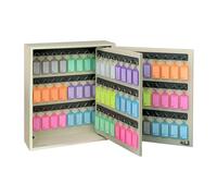 Acrimet Organisateur Armoire à Clés Mural en MDF pour 96 Clés avec Serrure (96 Porte-clés Multicolores et 96 étiquettes) (Armoire Beige)