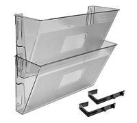 Acrimet Organisateur Mural pour Dossiers Modulaires en Plastique, format Lettre A4 (crochets inclus) (Couleur Gris Fumé) (Lot de 2)