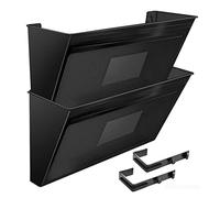 Acrimet Organisateur Mural pour Dossiers Modulaires en Plastique, format Lettre A4 (crochets inclus) (Couleur Noir) (Lot de 2)