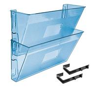 Acrimet Organisateur Mural pour Dossiers Modulaires en Plastique, format Lettre A4 (crochets inclus) (Couleur Bleu Transparent) (Lot de 2)