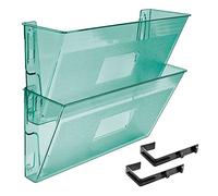 Acrimet Organisateur Mural pour Dossiers Modulaires en Plastique, format Lettre A4 (crochets inclus) (Couleur Vert Transparent) (Lot de 2)