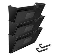 Acrimet Organisateur Mural pour Dossiers Modulaires en Plastique, format Lettre A4 (crochets inclus) (Couleur Noir) (Lot de 3)
