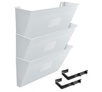 Acrimet Organisateur Mural pour Dossiers Modulaires en Plastique, format Lettre A4 (crochets inclus) (Couleur Blanc) (Lot de 3)