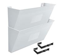 Acrimet Organisateur Mural pour Dossiers Modulaires en Plastique, format Lettre A4 (crochets inclus) (Couleur Blanche) (Lot de 2)