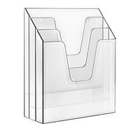 Acrimet Organisateur Vertical à Trois Compartiments pour Dossiers, Trieur de Fichiers (Plastique) (Couleur Transparent)