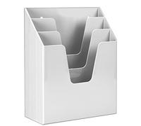 Acrimet Organisateur Vertical à Trois Compartiments pour Dossiers, Trieur de Fichiers (Plastique) (Couleur Blanc)