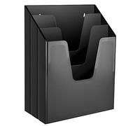 Acrimet Organisateur Vertical à Trois Compartiments pour Dossiers, Trieur de Fichiers (Plastique) (Couleur Noir)