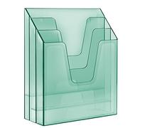 Acrimet Organiseur de Classeur Vertical Triple, Trieur de fichiers (Plastique) (Couleur Verde Trasparente)