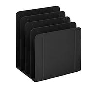 Acrimet Organiseur de tri de fichiers en métal pour bureau, 4 sections, solution de gestion de fichiers pour le bureau et la maison (Couleur Noire)