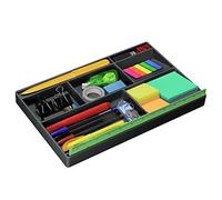 Acrimet Plateau Organisateur avec 8 compartiments, idéal pour tiroirs ou bureaux. Parfait pour le bureau, le maquillage et les accessoires (Plastique). 32,4 × 20,3 × 2,7 cm (Couleur Noir)