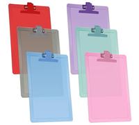 Acrimet Porte-bloc Format Lettre A4 (34 x 24 cm) avec Pince Métallique Premium et Règles Latérales (Plastique) (Couleur Assortie) (Lot de 6 pièces).