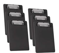 Acrimet Porte-bloc Format Mémo A5 (23,5 cm x 16 cm) avec Pince à Profil Bas (Plastique) (Couleur Noir) (Lot de 6 pièces)