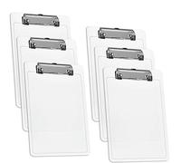 Acrimet Porte-bloc Format Mémo A5 (23,5 cm x 16 cm) avec Pince à Profil Bas (Plastique) (Couleur Transparent) (Lot de 6 pièces)