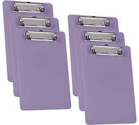 Acrimet Porte-bloc Format Mémo A5 (23,5 cm x 16 cm) avec Pince à Profil Bas (Plastique) (Couleur Violet) (Lot de 6 pièces)