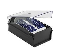 Acrimet Porte-Cartes de Visite, Boîte de Rangement, Base en Métal Couleur Noir et Couvercle en Plastique Transparent (Inclut des cartes d'index AZ - 95 mm x 68 mm; un séparateur en plastique)