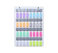 Acrimet Porte-clés mural, panneau en bois blanc avec 32 crochets numérotés en métal, (avec anneaux en métal et étiquettes blanches inscriptibles incluses)