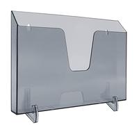 Acrimet Porte-documents à Poche au Design Horizontal pour Brochures (à Fixer au Mur ou à Poser sur une Surface) (Supports Amovibles Inclus) (Format Lettre) (Coleur Gris Fumé)