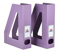 Acrimet Porte-revues de Bureau Vertical, Violet, Lot de 2 | Plastique Durable, pour Bureau et Maison, Rangement pour Dossiers et Courrier, Gain de Place