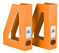 Acrimet Porte-Revues, Support Durable, Organisateur pour Dossiers pour Bureau (Plastique) (Couleur Orange) (Lot de 2)