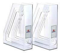 Acrimet Porte-Revues, Support Durable, Organisateur pour Dossiers pour Bureau (Plastique) (Couleur Transparent Cristal) (Lot de 2)
