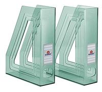 Acrimet Porte-Revues, Support Durable, Organisateur pour Dossiers pour Bureau (Plastique) (Couleur Vert Transparent) (Lot de 2)