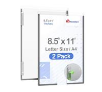 Acrimet Support de signalisation mural format lettre A4, en plastique cristal transparent avec adhésif au dos, parfait pour l'affichage au bureau, restaurant, une école ou à la maison (lot de 2)